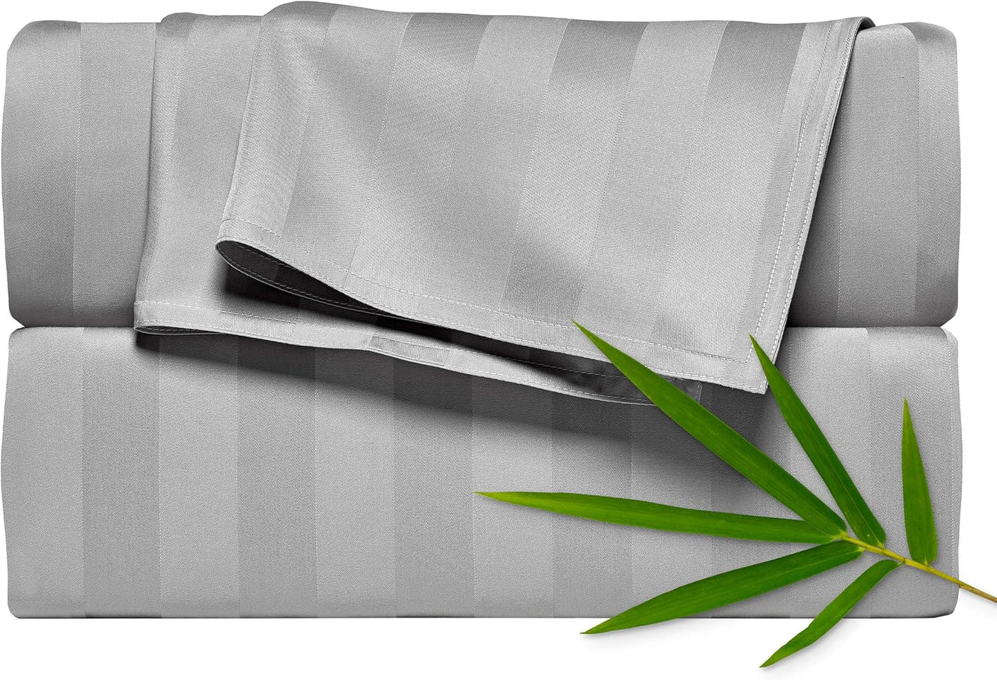 Pure Bamboo Queen Sheets - Luxuriously Soft 100% Organic Viscose Bed Sheet Set | Jacquard Silver, 2-Year Quality Promise
