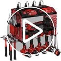 Large Power Tool Organizer with Charging Station - Black, 3 Layers, 28''