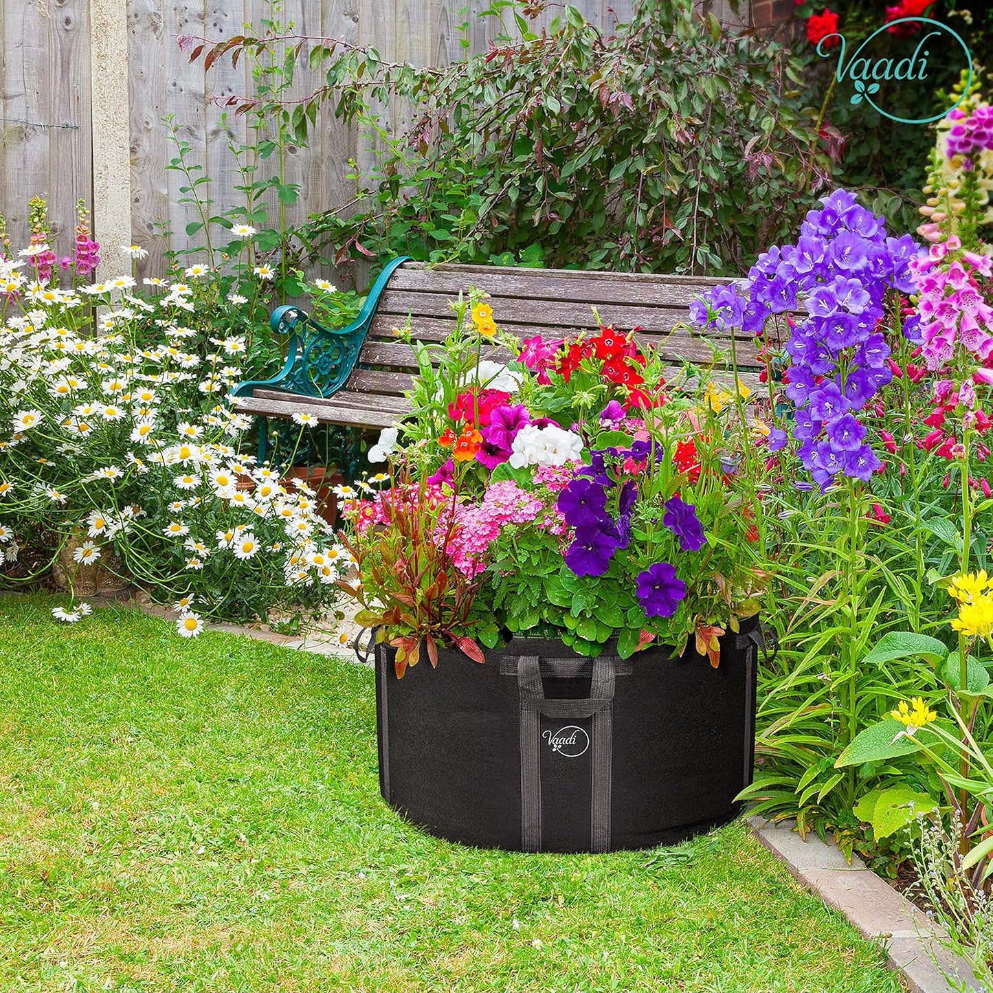 Vaadi 50 Gallon Plant Grow Bags - Durable Weatherproof Fabric Pots with Reinforced Handles | Large Capacity for Vegetables