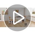Asweets Kids 4-in-1 White Kids Table & Chair Set with Storage Drawer, 24.49 x 24.49 inches