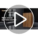 17-Inch FSC-Certified Teak Wood Cutting Board with Non-Slip Base