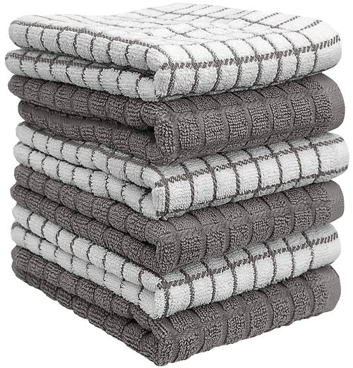Bumble Kitchen Towels (6 Pack) | 16" x 28" | 100% Cotton Dish Towels for Kitchen | 380 GSM | Soft, Highly Absorbent & Durable Dish Towels with Hanging Loop | Gray