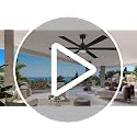 Black 66 Inch Outdoor Ceiling Fan with Light & Remote - Damp Rated