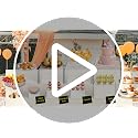 Qinzave 8-Piece Clear Acrylic Buffet Risers Set with Mini Signs, 8 Sizes