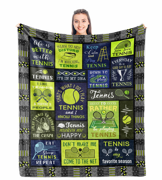 Tennis Gifts, Best Tennis Gifts for Men/Boys, Unique Valentine Tennis Gifts Women/Girls, Funny Tennis Gift Ideas, Gifts for Tennis Players/Lover, Tennis Themed Gifts, Tennis Coach Blanket 50'' x 60''