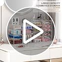 Acrylic 16-Drawer Makeup & Office Organizer for Desk - Clear Storage Solution with 4 Pack