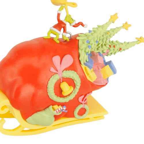 Hallmark Dr. Seuss's How The Grinch Stole Christmas! Grinch on Sleigh Christmas Ornament, Christmas Movie Gifts