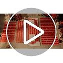 Fullhawl Bright Red Christmas Cardboard Fireplace 3D Brick Photo Backdrop, 35.5x29x8 in