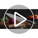 3-Piece Kitchen Knife Set - High Carbon Stainless Steel Chef, Nakiri & Paring Knives with Wooden Handles