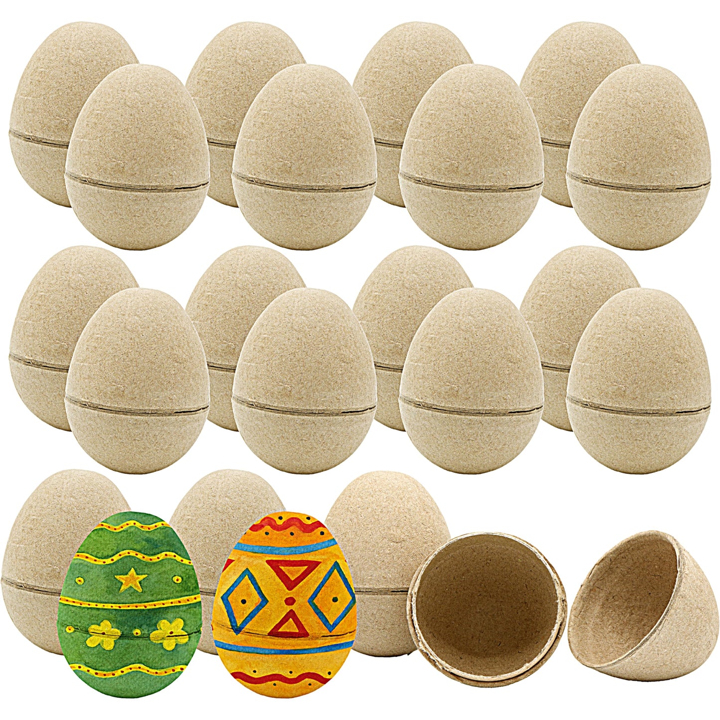 4E's Novelty DIY Paper Mache Easter Eggs to Paint 12 Pack - Paintable & Fillable Blank Easter Eggs Crafts for Kids & Adults, for Easter Arts Classroom Activities & DIY Projects