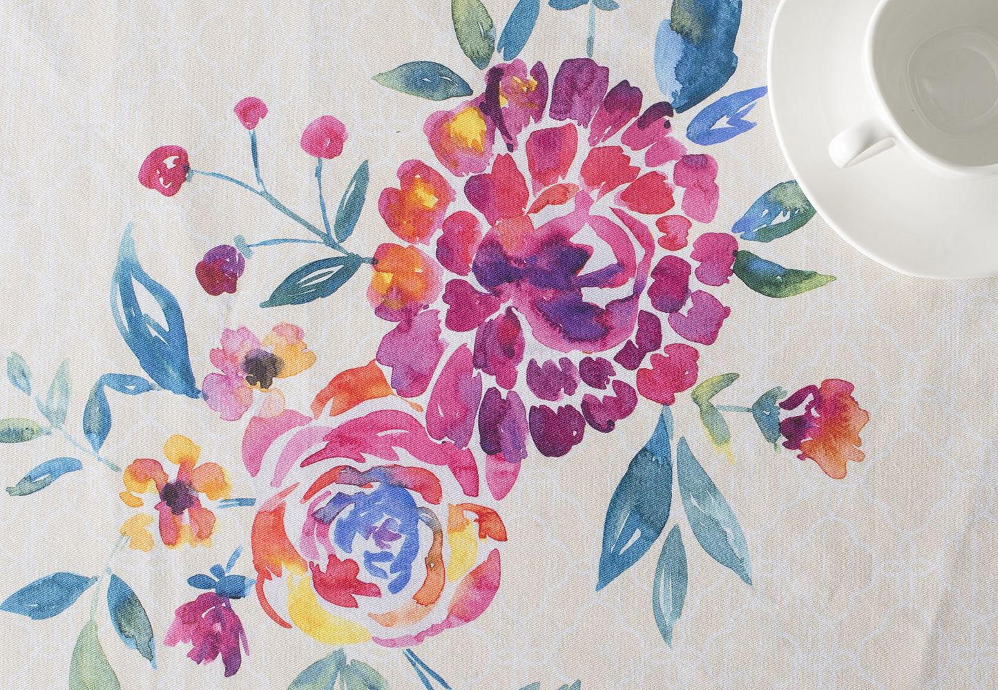 Maison d' Hermine Table Cloth Rectangle Table 100% Cotton 70 x 90 Inches Tablecloth Reusable Decorative for Dining Kitchen Room Farmhouse Home Gifts for Mothers Day Spring Summer - Rose Garden