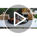 FillTouch 4 Pcs Restaurant Serving Trays Oval, 24 x 29 Inch, Black