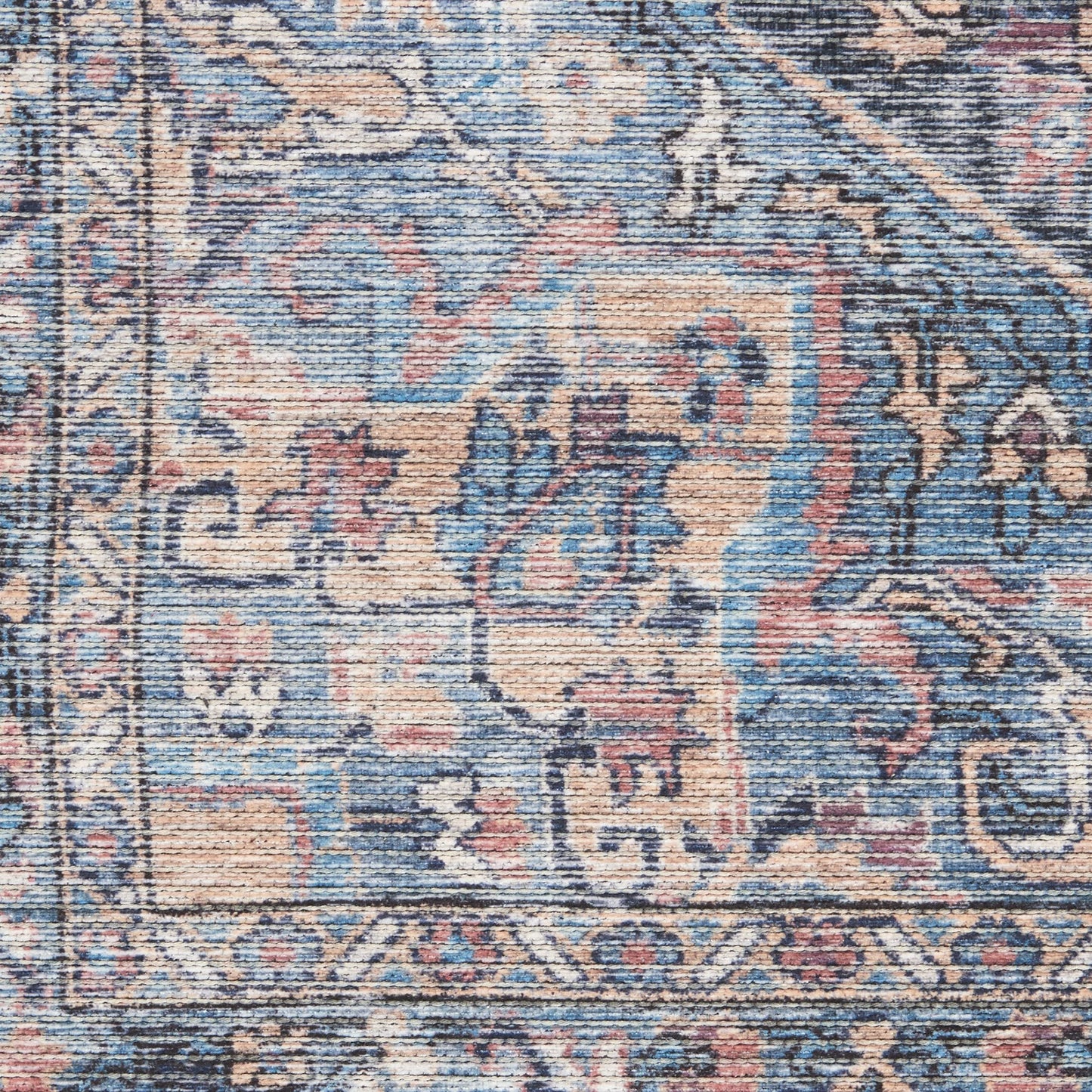 Nicole Curtis Machine Washable Series 1 Bohemian Light Blue Multi 2'2" x 8' Area -Rug, Easy Clean, Non Shedding, Bed Room, Living Room, Dining Room, Kitchen (2x8)
