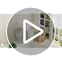 JAUREE Wall Mounted Clothes Drying Rack White - Space-Saving & Foldable Laundry Organizer with 18 Hooks