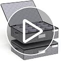 Mug and Cup Storage Box 2 Pack with Hard Shell and Dividers - Stackable Organizer for Coffee Mugs, Tea Cups, Glasses, Handles, Zips, Label, Grey