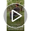 PICNIC TIME Hunter Green Sports Chair with Side Table & Armrest Caddy, Lightweight Portable Camping Chair for Adults