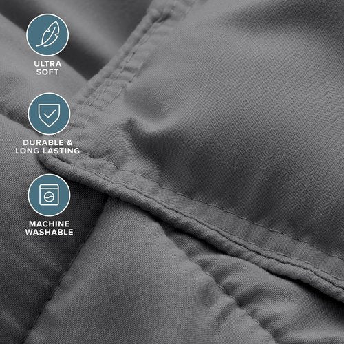 Bare Home Queen Comforter Set - Ultra-Soft Goose Down Alternative - Premium 1800 Series - All Season Warmth | Grey