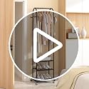 Kaitiemoo Clothing Rack, Mobile Garment Rack with Wheels & 3 Shelves,