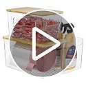 3-in-1 Trash Bag Holder Under Sink Organizer with Bamboo Lid