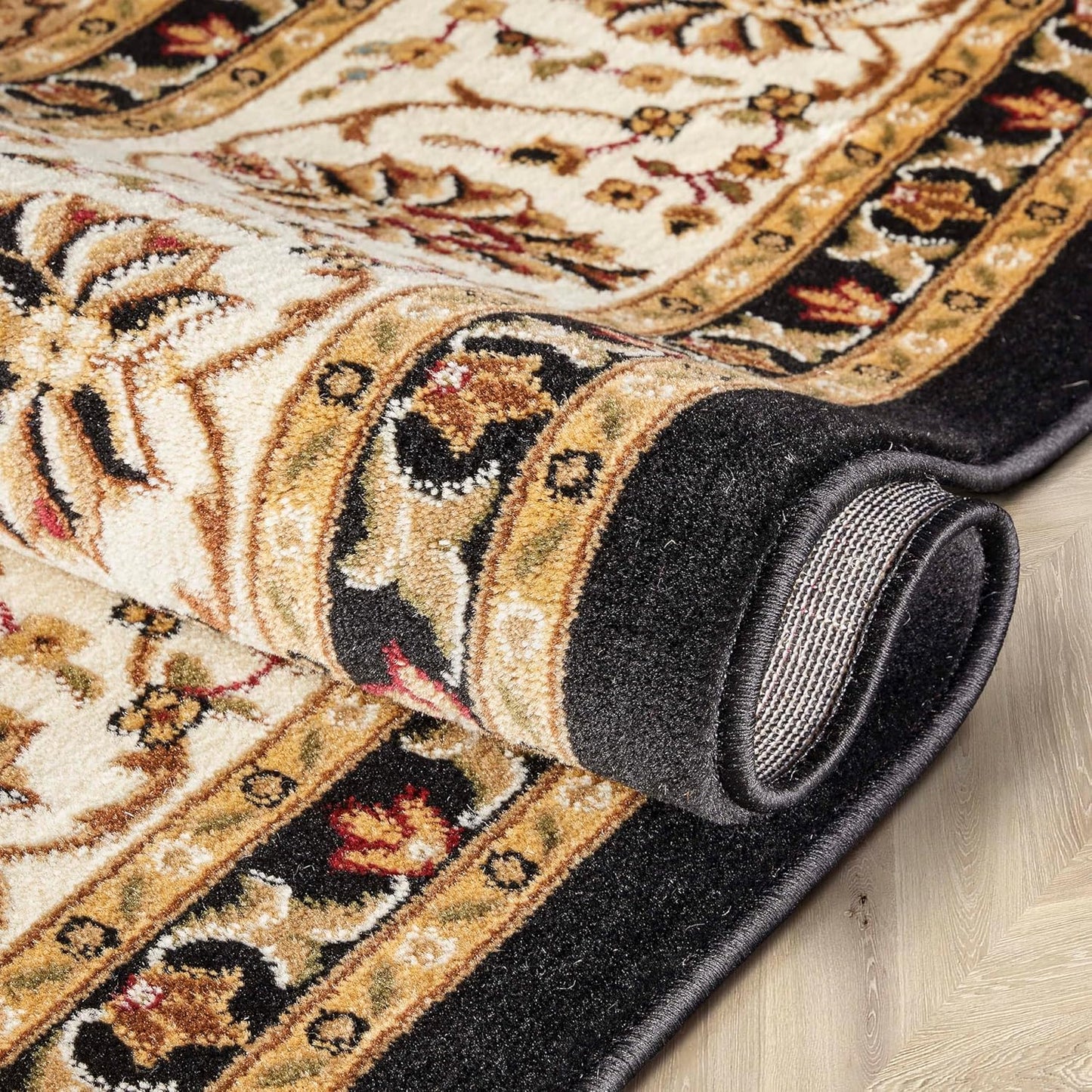 Well Woven Barclay Sarouk Black Traditional 2'7'' x 9'6'' Runner Area Rug