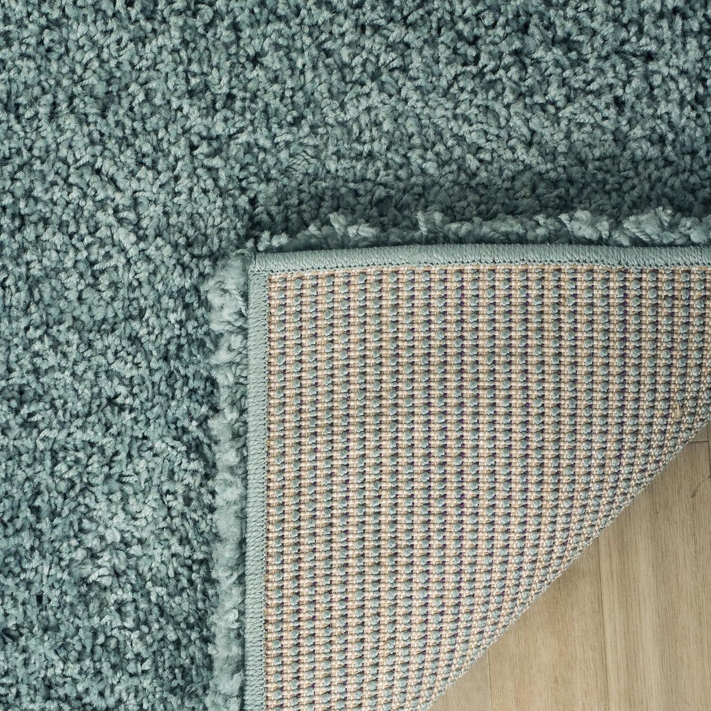 SAFAVIEH California Shag Collection Accent Rug - 3' Square, Light Blue, Non-Shedding & Easy Care, 2-inch Thick, Ideal for The Living Room, Dining Room, Bedroom (SG151-6060-3SQ)