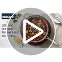 Kikcoin 12 Inch Ceramic Nonstick Deep Frying Pan with Lid, 5 QT - Cream & Grey