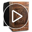 Wooden Cremation Urn for Ashes - Adult Male Female Fishing Variation, Holds 250 Cubic Inches