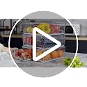 6-Pack Clear Fridge Organizer Bins with Drain Tray - Stackable, Food Storage Containers