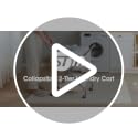 Storage Maniac Beige Collapsible Laundry Cart with Wheels, 31.5"H, Foldable Steel Frame & Canvas Liner
