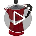 6-Cup Red Stovetop Espresso Maker - Moka Pot for Authentic Italian Coffee