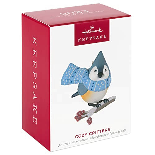 Hallmark Keepsake 2023 Cozy Critters Christmas Ornament Tufted Titmouse with Scarf