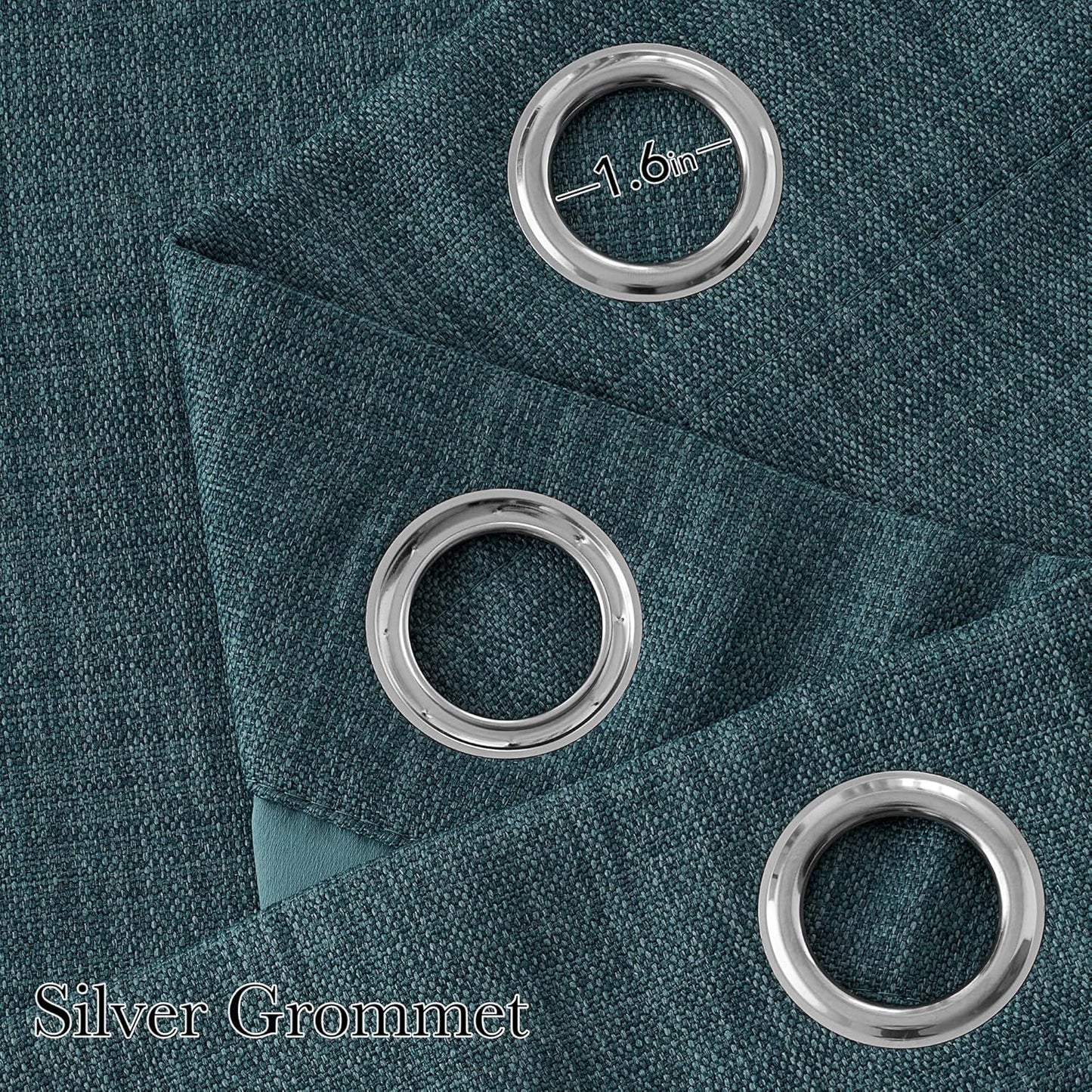NICETOWN Greyish Blue Blackout Curtains - 63-Inch Privacy Panels for Modern Farmhouse Style | 2 Grommet Top Panels