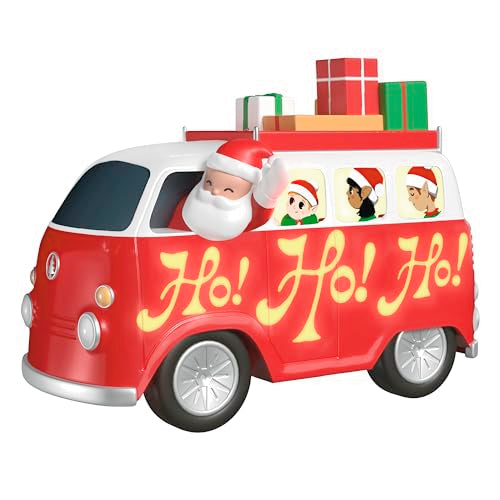 Here Comes Santa Claus Christmas Ornament - Hallmark Keepsake, Music & Lights, Vintage Van Design