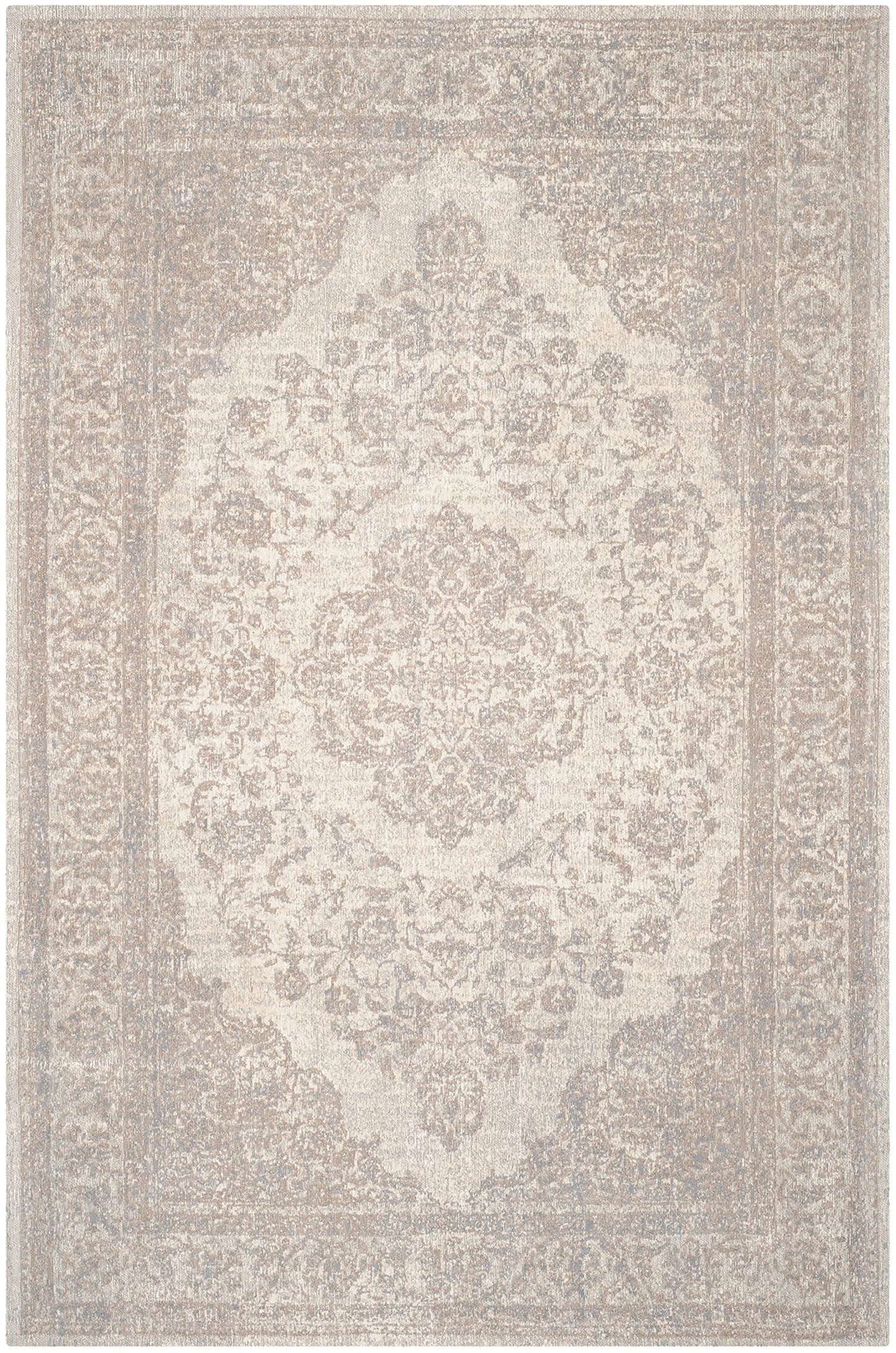 SAFAVIEH Classic Vintage Collection Accent Rug - 3' x 5', Beige, Oriental Medallion Cotton Design, Easy Care, Ideal for High Traffic Areas in Entryway, Living Room, Bedroom (CLV121A)