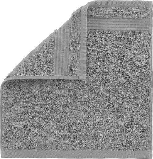 Cotton Paradise 100% Cotton Turkish Washcloth Set - Soft Absorbent 4-Piece Towels in Light Gray