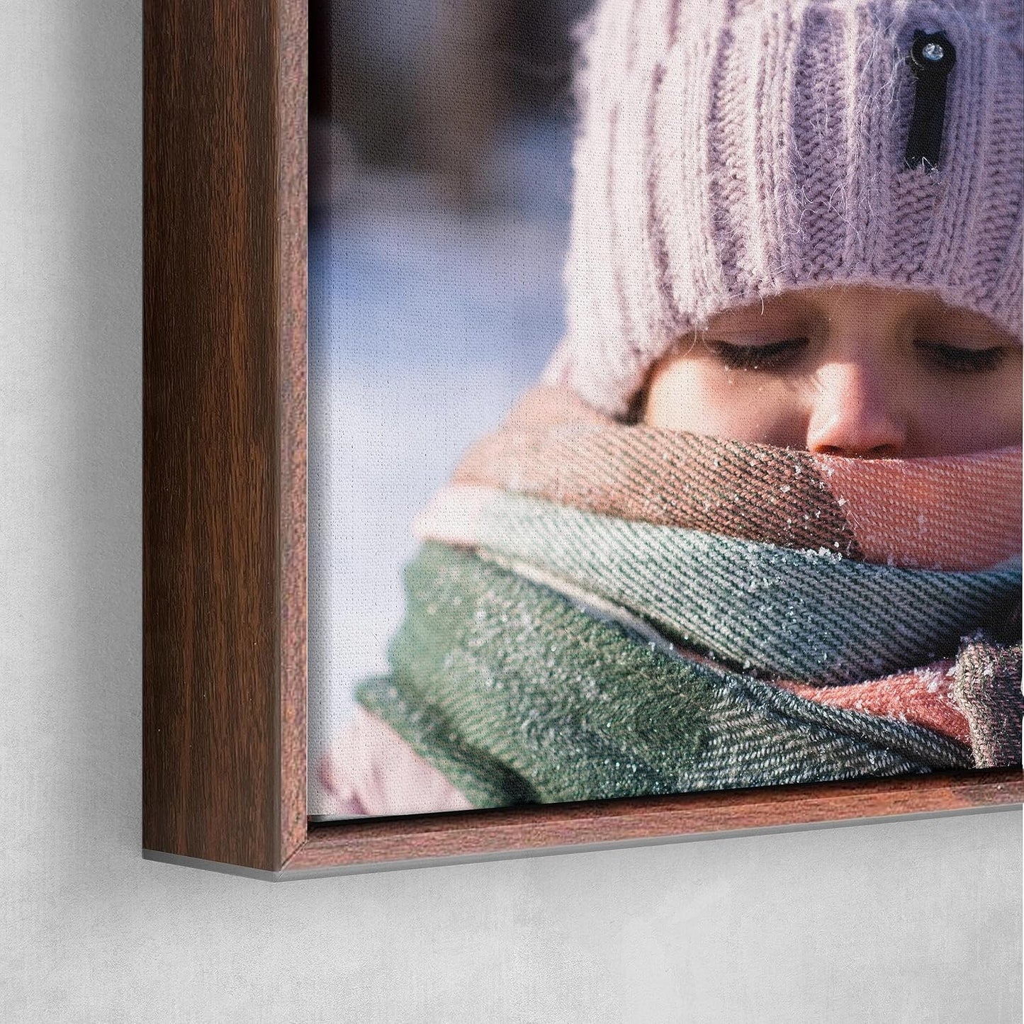 P&L ART. Personalized Custom Canvas Prints: Photo On Canvas Transform Your Photos into Stunning Framed Wall Art Digitally Printed Photo To Canvas Ideal for Home Decor Gifts Keepsakes Walnut 18X24