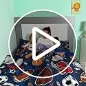 Wink Deer Glow in the Dark Twin Comforter Set for Boys - Sports Ball Pattern, 5 Pieces, Bedtime Glow Environment