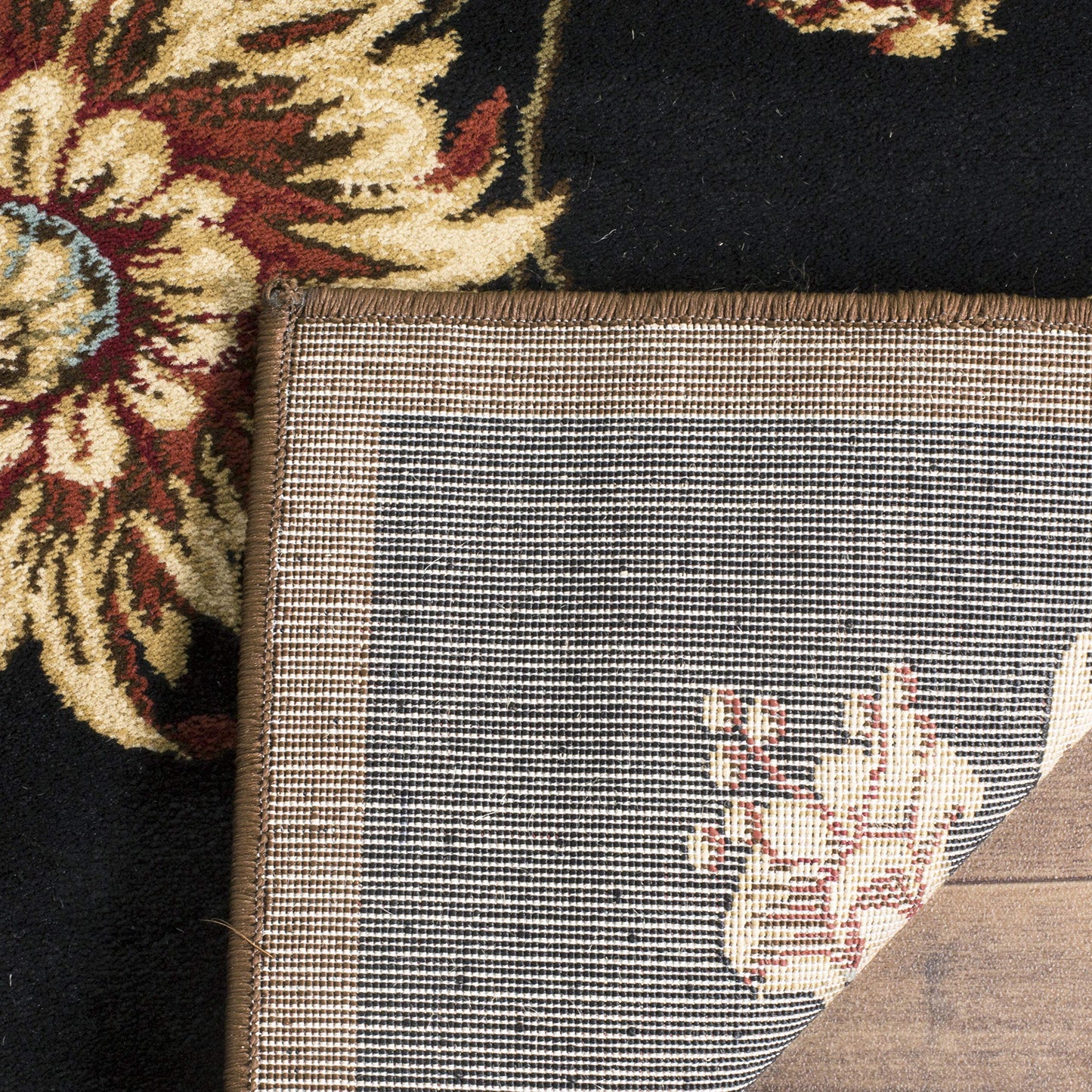 SAFAVIEH Lyndhurst Collection Runner Rug - 2'3" x 12', Black & Multi, Traditional Floral Design, Non-Shedding & Easy Care, Ideal for High Traffic Areas in Living Room, Bedroom (LNH552-9091)