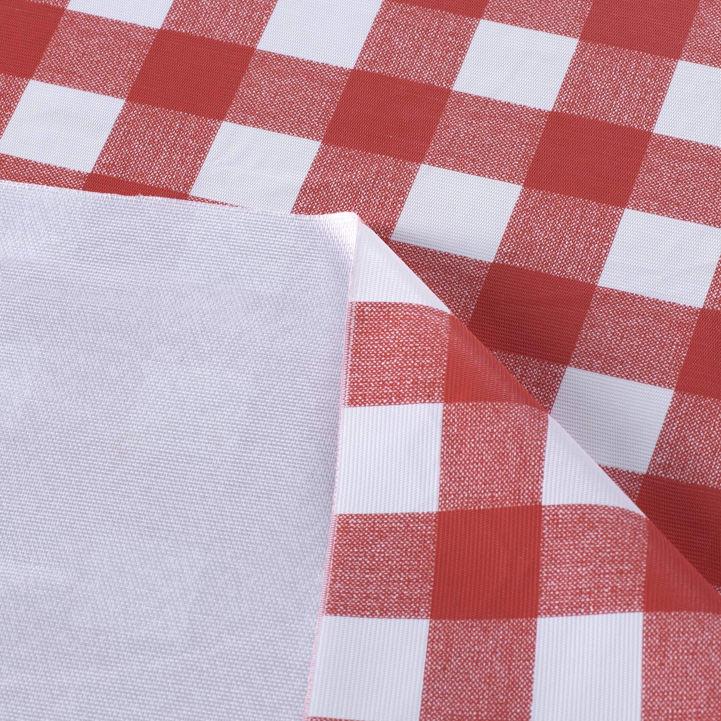 sancua Checkered Vinyl Square Tablecloth - 54 x 54 Inch - 100% Waterproof Oil Proof Spill Proof PVC Table Cloth, Wipe Clean Table Cover for Dining Tables, Buffet Parties and Camping, Red and White