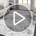 6x9 Large Washable Abstract Area Rug - Soft Non-Slip Living Room Carpet - White Grey Black, Rectangular