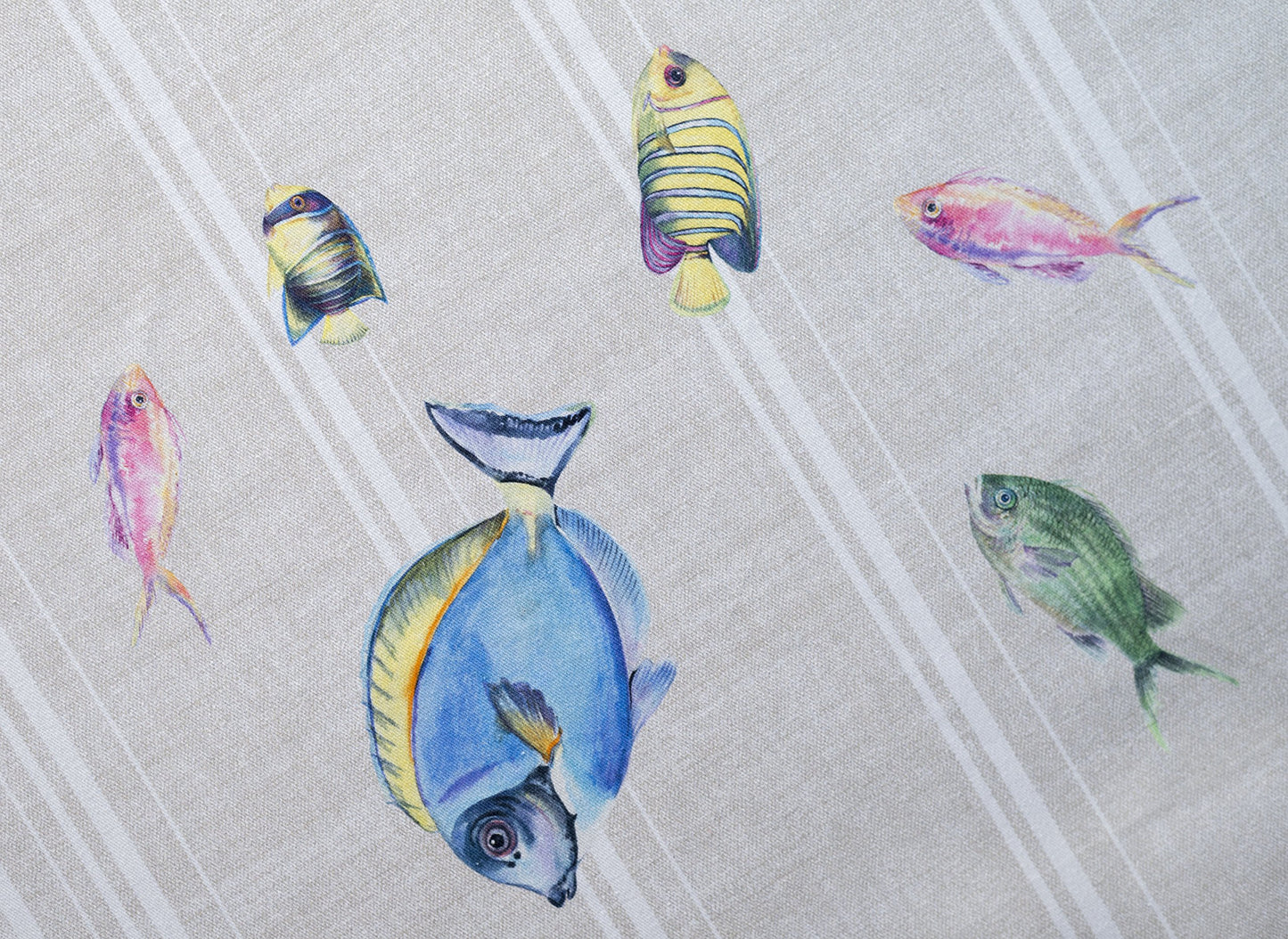 Maison d' Hermine Table Cloth Square Table 100% Cotton 60 x 60 Inches Tablecloth Reusable Decorative for Dining Kitchen Room Farmhouse Home Gifts for Mothers Day Spring Summer - Poisson