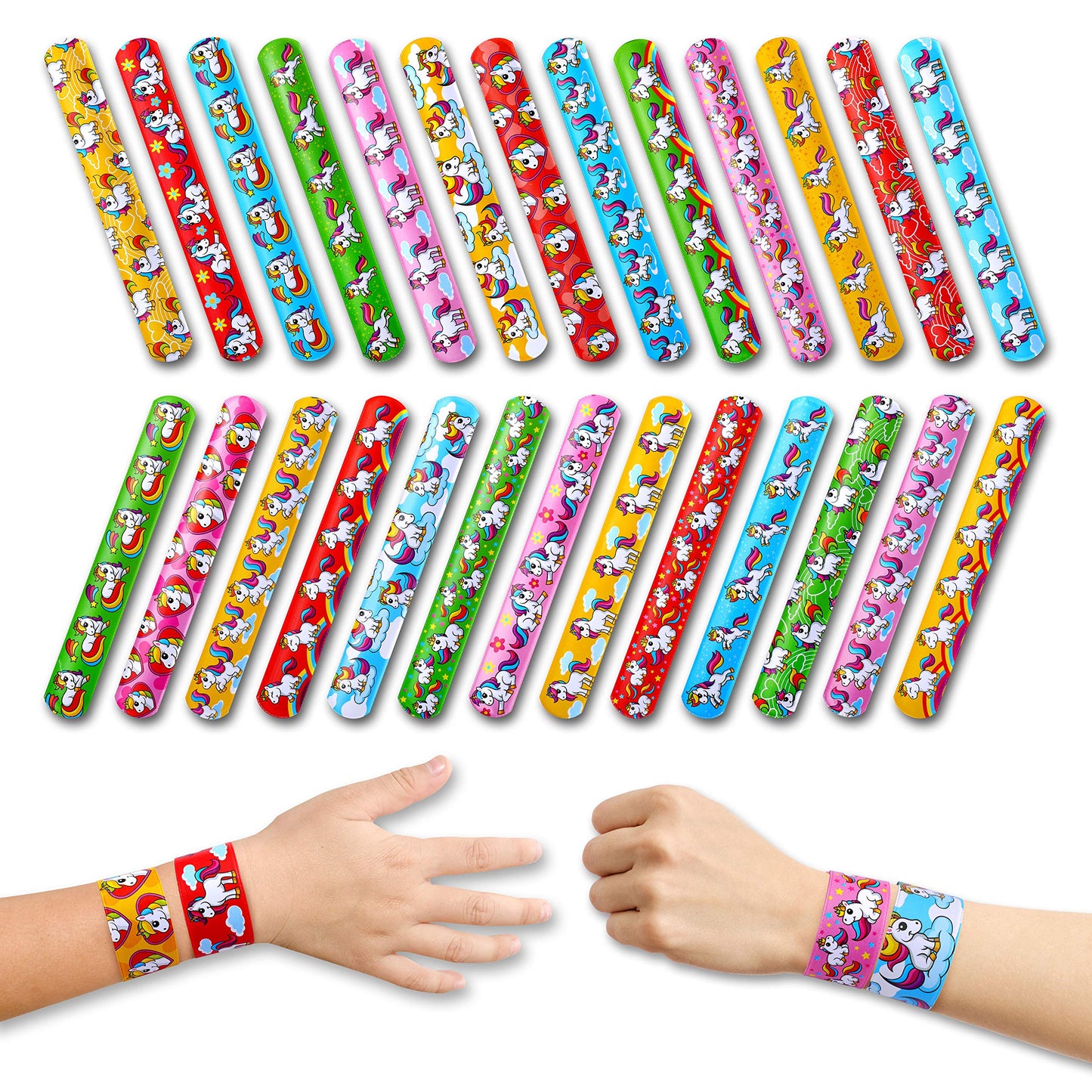 Giraffe 50 Pack Unicorn Slap Bracelets for Kids - Easter Eggs Fillers for Goody Bag - Easter Eggs Stuffers Bulk - Easters Basket Stuffers for kids Party Favors