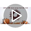 LZNPA 26 Inch Realistic Fall Wreath for Front Door, Wine Red Autumn Decor