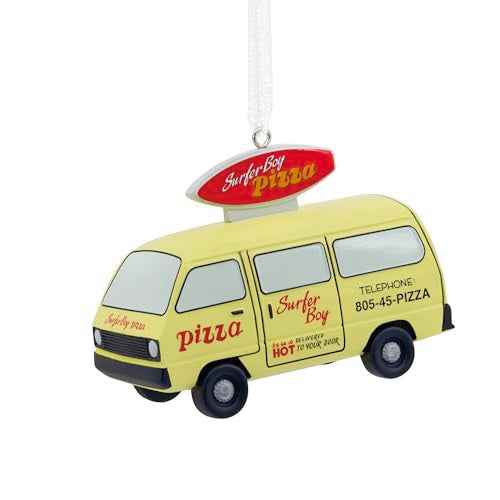 Hallmark Netflix Stranger Things Surfer Boy Pizza Van Resin Christmas Ornament