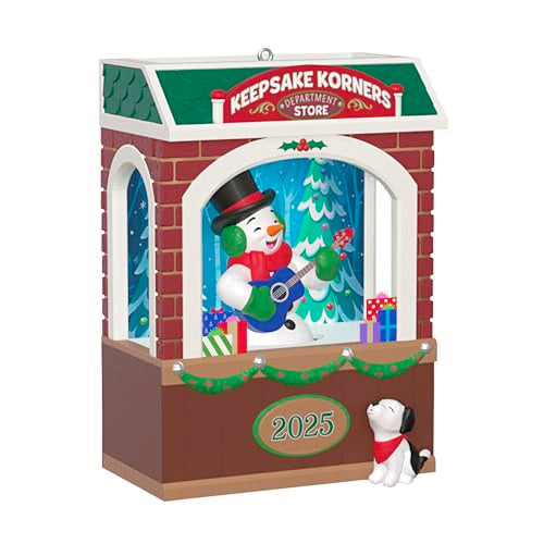 Hallmark Keepsake Christmas Ornament Rockin' Window Shopping 2025 Musical Snowman with Light & Motion