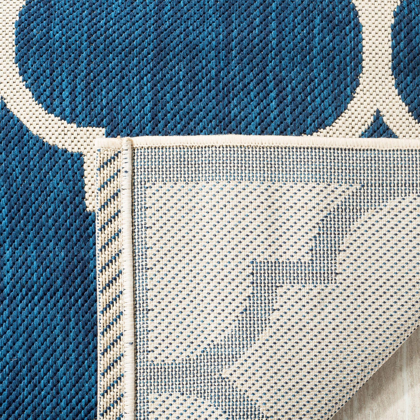 SAFAVIEH Courtyard Collection 2'3' x 14' Navy/Beige CY6914 Trellis Indoor/ Outdoor Patio Backyard Mudroom Runner Rug