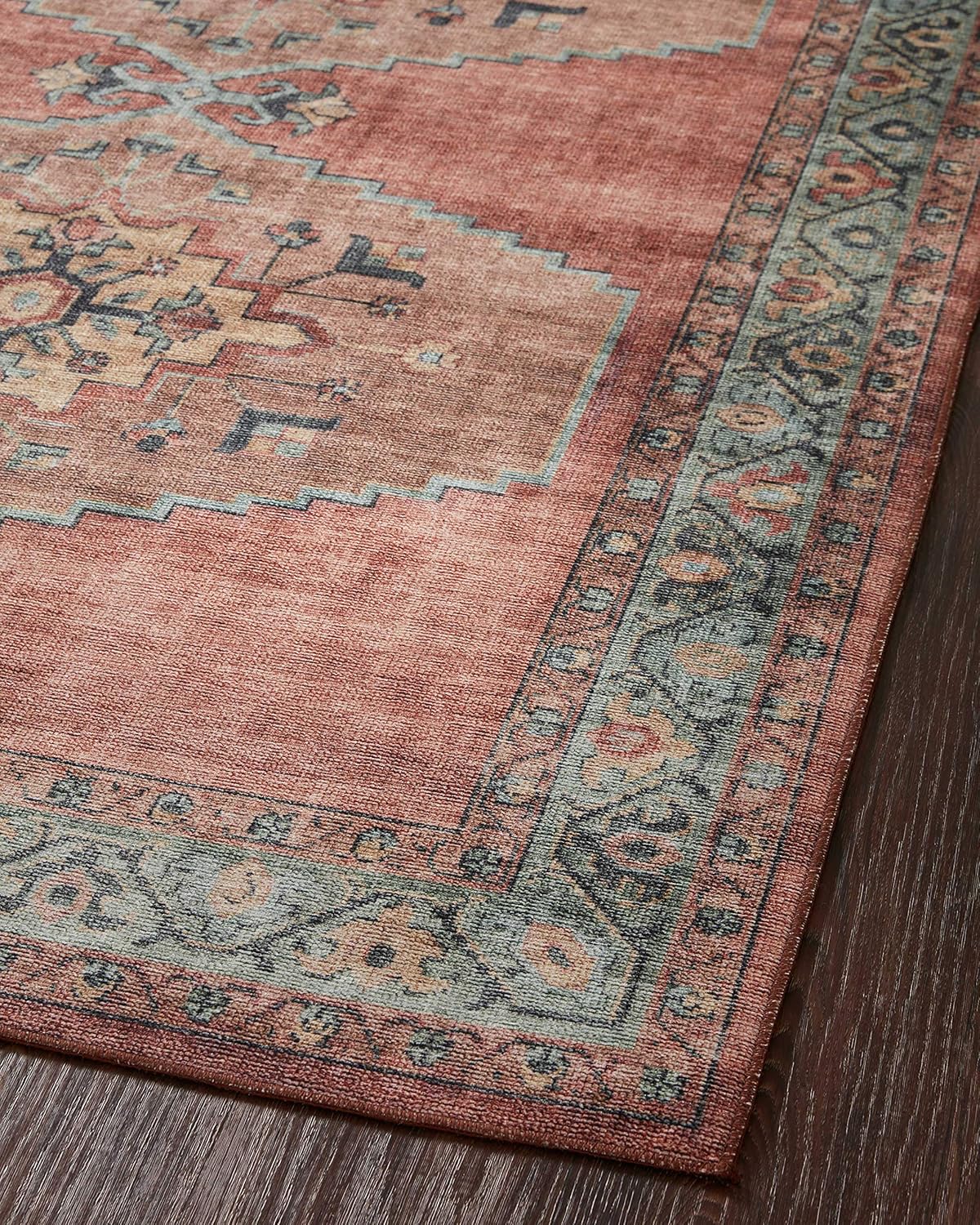 Loloi Heidi Collection HEI-05 Spice/Aqua 2'-6" x 7'-6" Runner Rug