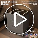 White Smart Nightstand with Wireless Charging & Adjustable LED Lights - 3 Drawer Bedside Table