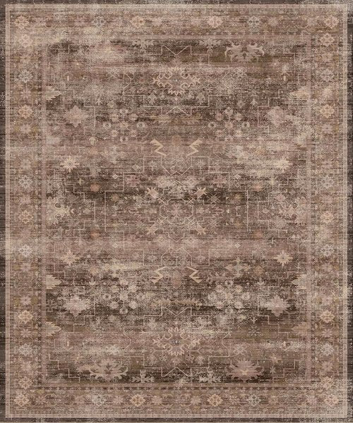 Hazo Haus Brown Area Rug - Large Vintage Western Design, Washable Non-Slip 10x12 for Living Room, Dining, Bedroom