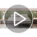DIIYIV Queen Metal Bed Frame - Black Steel Slat Support, Noise-Free, Easy Assembly